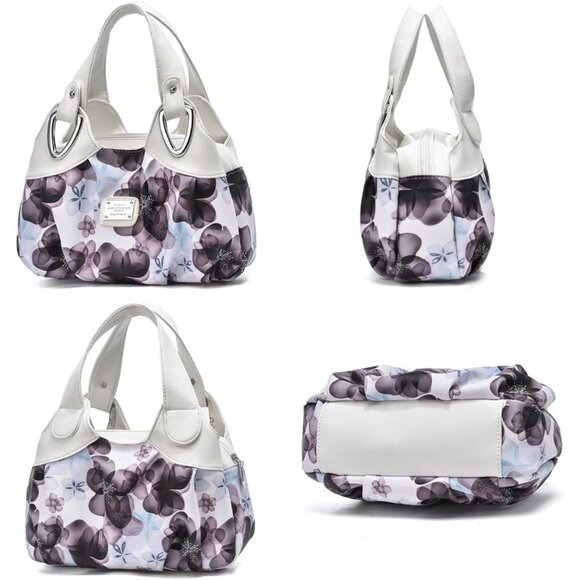 Vegan Leather Handbag for Women Large Tote Multi Pocket Soft Hobo Purse - Picture 7 of 7